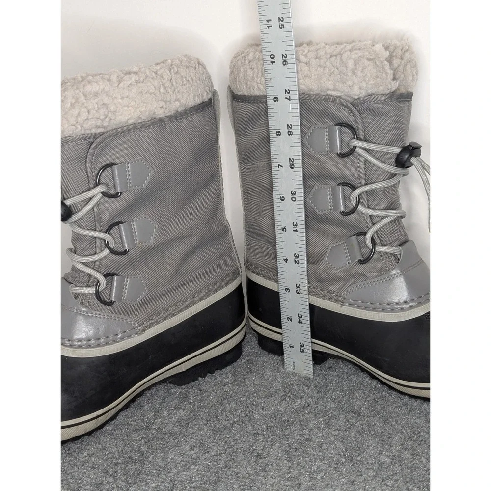 Sorel Waterproof Faux Fur Snow Boots Women's Size 4 Gray & Black Natural Rubber